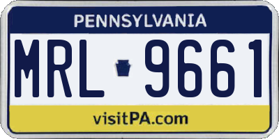 PA license plate MRL9661