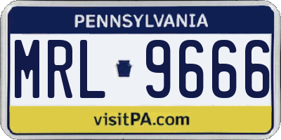 PA license plate MRL9666
