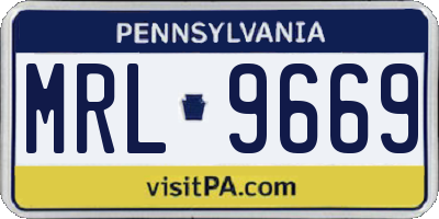 PA license plate MRL9669