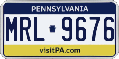 PA license plate MRL9676