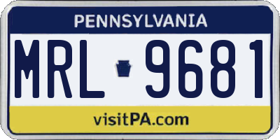 PA license plate MRL9681