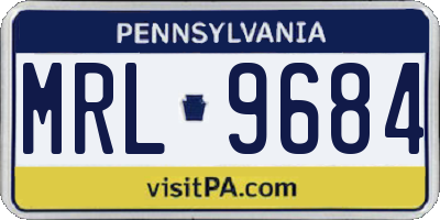 PA license plate MRL9684