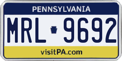 PA license plate MRL9692