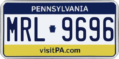 PA license plate MRL9696