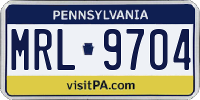 PA license plate MRL9704