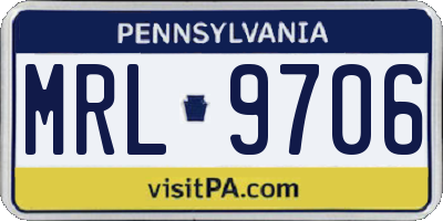 PA license plate MRL9706