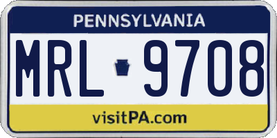 PA license plate MRL9708