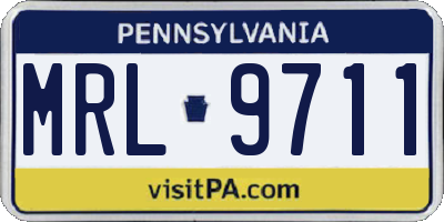 PA license plate MRL9711