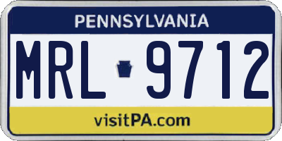 PA license plate MRL9712