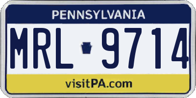 PA license plate MRL9714