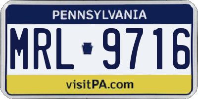 PA license plate MRL9716