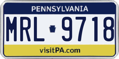 PA license plate MRL9718