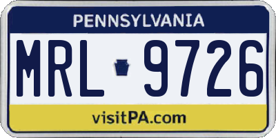 PA license plate MRL9726