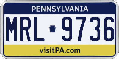 PA license plate MRL9736