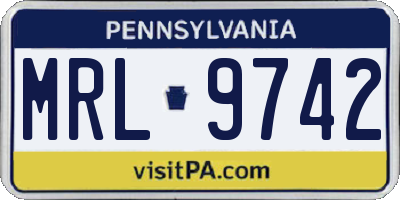 PA license plate MRL9742