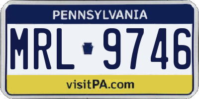 PA license plate MRL9746