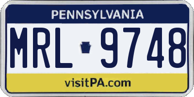 PA license plate MRL9748
