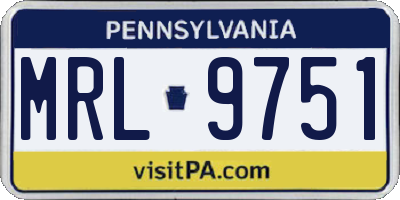 PA license plate MRL9751