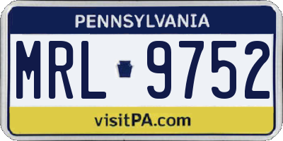 PA license plate MRL9752