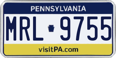 PA license plate MRL9755