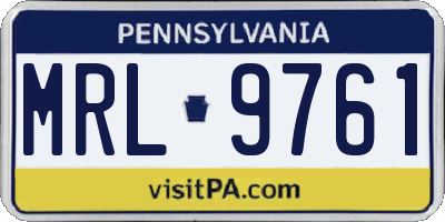 PA license plate MRL9761