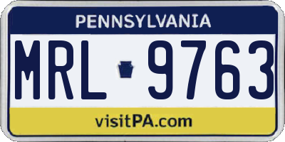 PA license plate MRL9763