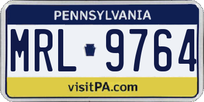 PA license plate MRL9764