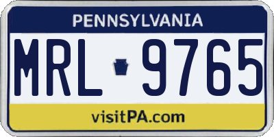 PA license plate MRL9765