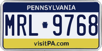 PA license plate MRL9768