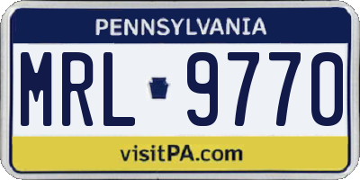 PA license plate MRL9770