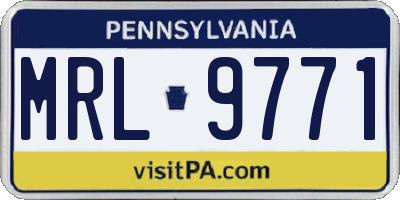 PA license plate MRL9771