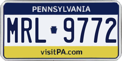 PA license plate MRL9772