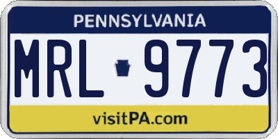 PA license plate MRL9773