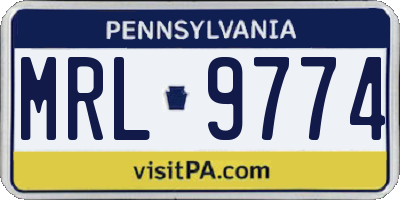 PA license plate MRL9774