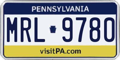 PA license plate MRL9780