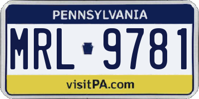 PA license plate MRL9781