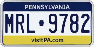 PA license plate MRL9782