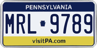PA license plate MRL9789