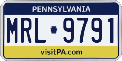 PA license plate MRL9791