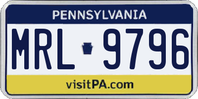 PA license plate MRL9796