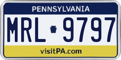 PA license plate MRL9797