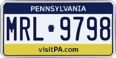 PA license plate MRL9798