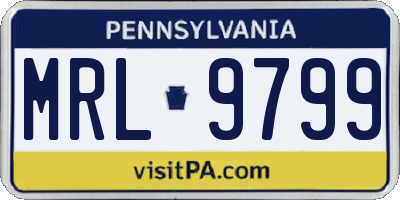 PA license plate MRL9799