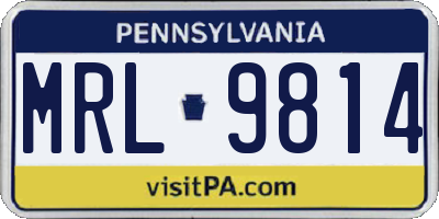 PA license plate MRL9814