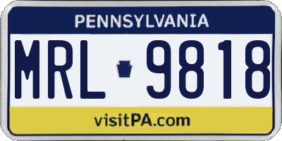 PA license plate MRL9818