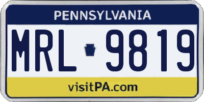 PA license plate MRL9819