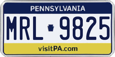 PA license plate MRL9825
