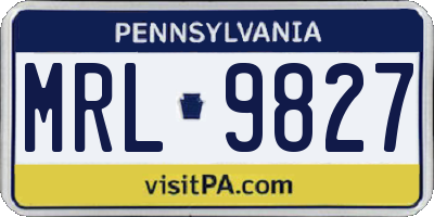 PA license plate MRL9827