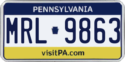 PA license plate MRL9863