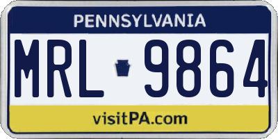 PA license plate MRL9864